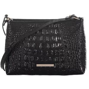 Brahmin Lorelei Melbourne Embossed Leather Shoulder Bag Black